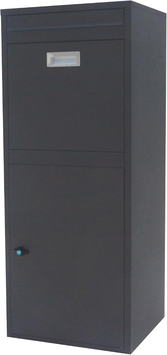 Parcel Drop Boxes for outside, Parcel Delivery Box with Handle, Locking Drop for Packages, Secure Outdoor Waterproof Parcel Mail Drop Box, 16.73'' x 15.16'' x 40.16'' (Grey)
