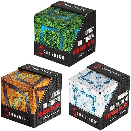 Shashibo DODECA Magnetic Puzzle Cube Bundle, Jungle, Savannah and Artic