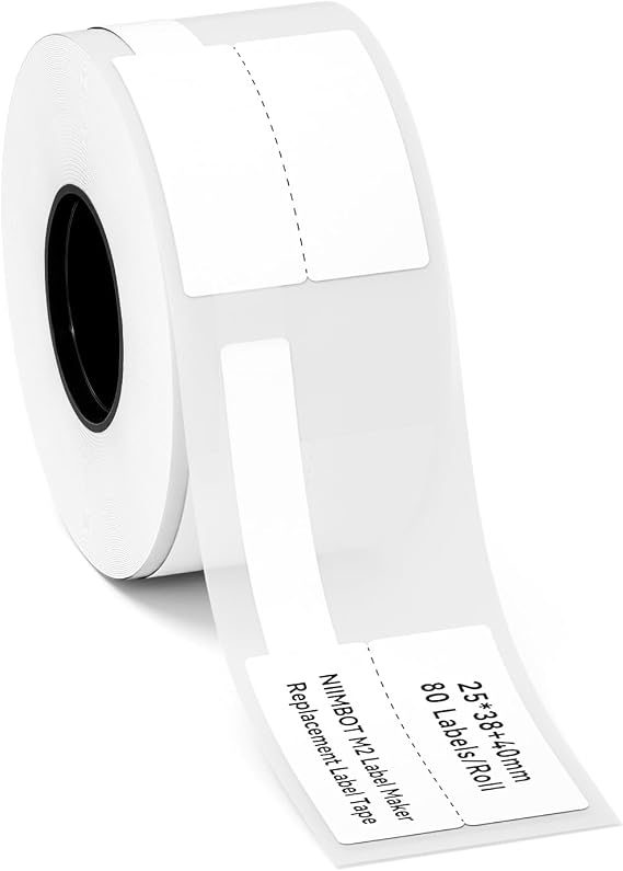 NIIMBOT M2/M3 Thermal Transfer Cable Labels 0.98'' x 3.07'', White