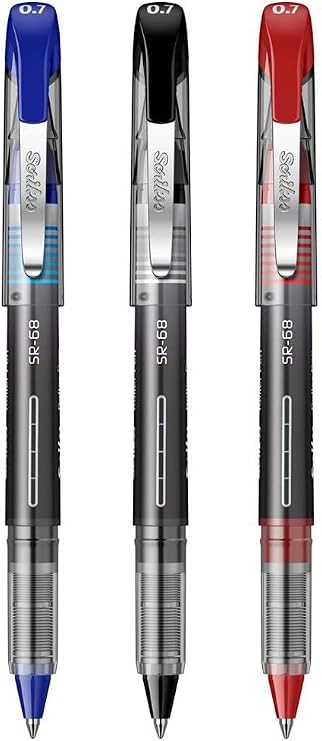 Siyah Kırmızı Mavi Pilot Kalem SR-68 Rolller Pen 3 Renk Scrikss Pilot Kalem 0.7 mm Roller Uçlu İnce Uçlu Likit Mürekkep