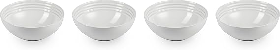 Le Creuset Stoneware Set of 4 Soup Bowls, 22 oz. (6.25") each, White
