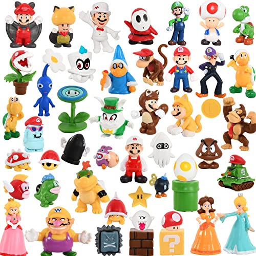 Mario Toys Mario Characters Mario Bros Action Figure Childrens Toys Decorating Series Playset Pack of 48