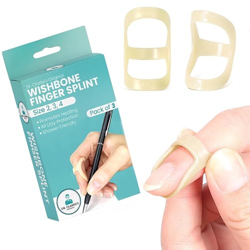 Dr. Clarkes Original Wishbone Finger Splints - Size 7, 8, 9 - 3 Pack - Finger Splint, Thumb Splint, Trigger Finger Splint For Thumb, Middle, Pinky or Ring Finger - Finger Hand Brace for Arthritis