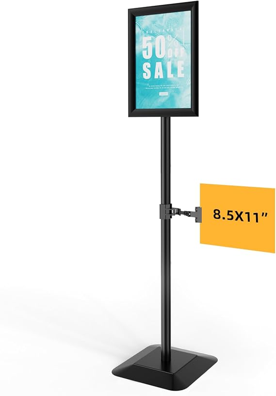 Heavy Duty Sign Metal Stand for Display, 8.5 x 11 Sign Holder Floor Stand