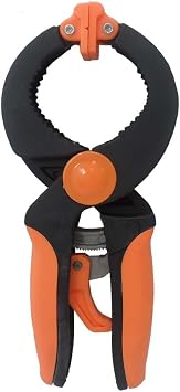 8" (20.3 cm) Ratchet Spring Clamp | Textured Pivoting Tips | Quick Release Trigger | Durable Plastic | Versatile & User-Friendly Design