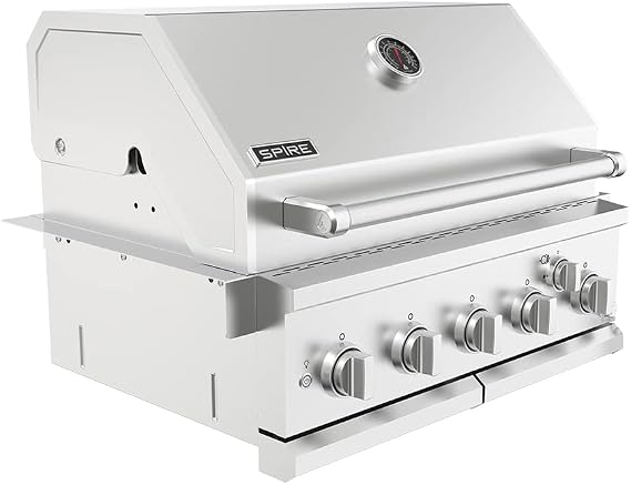 SPIRE 30" Built-In 5 Burner Dual Fuel Grill, All 304 Stainless Steel Body