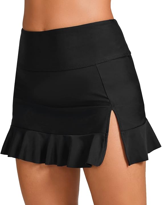 Women Bathing Suit Bottoms High Waisted Swim Skirt Tummy Control Bikini Bottoms Swimsuits Tankini