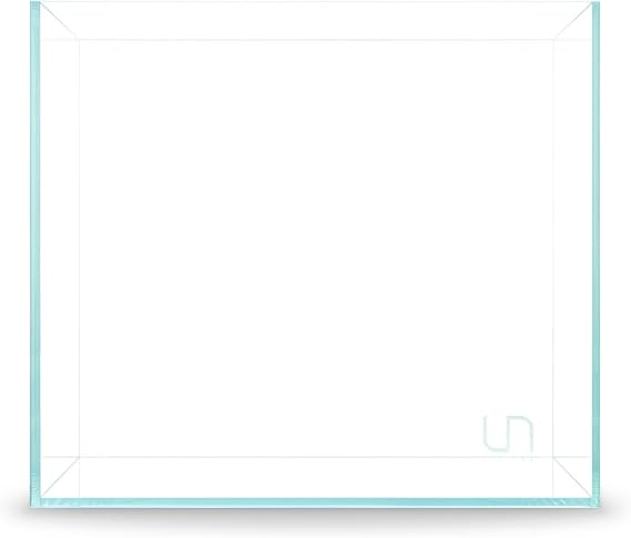 Ultum Nature Systems Ultra Clear Rimless Aquarium - Low Iron Glass Fish Tank with 45 Mitered Edges, 5mm-12mm Thick, Leveling Mat Included (16C, Cube, 1 Gallon)