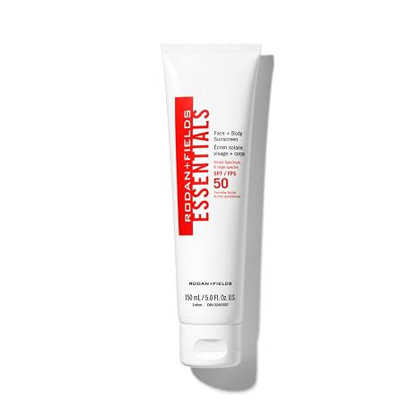 Rodan + Fields Essentials Face + Body Sunscreen Broad Spectrum SPF 50 | 150 mL | Water & Sweat Resistant Facial Moisturizer with SPF | Lightweight Skin Care | Sunscreen for Face & Body