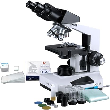 AmScope B490B-BS-50P-S Compound Binocular Microscope, WF10x and WF20x