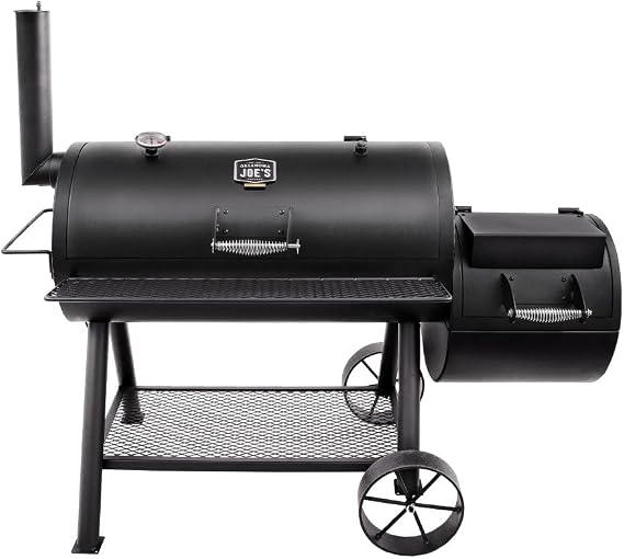 Oklahoma Joe's Longhorn Reverse Flow Offset Charcoal Smoker and Grill with 1060 sq. in. Cooking Area in Black
