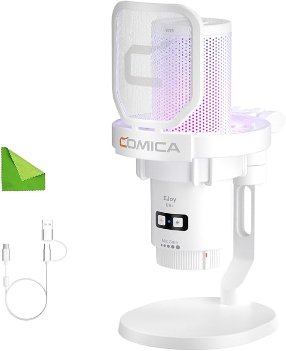 comica EJoy Uni D USB Microphone for Computer and Smartphone-White