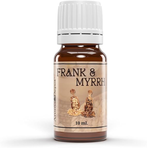 Aroma Depot Frankincense & Myrrh Type Fragrance Oil 10ml Resinous Scented Oil for Candle Making, Soap Making, Wax Melts, Diffusers & DIY Crafts (Amber Bottle)