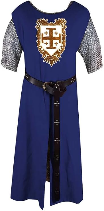 Handmade kingdom of Heaven Medieval Knight of Jerusalem Cross Warrior Halloween Costume Renaissance (S-6XL)