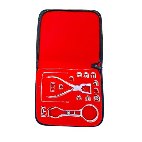 Complete Rubber Dam Dental Kit with Punch, Frame, and Clamps (18-Piece)