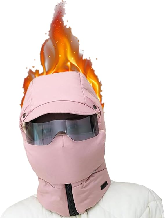 Windproof Full Cover Outdoor Riding Mask with Glasses, Winter Hat+mask+Goggles Ski Hat, Mask Windproof Glasses