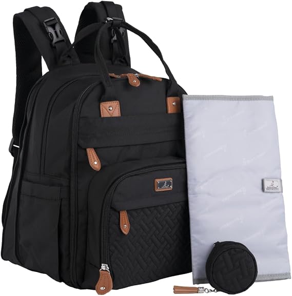 BabbleRoo Diaper Bag Backpack, Baby Diaper Changing Bag Multifunctional Waterproof Travel Backpack