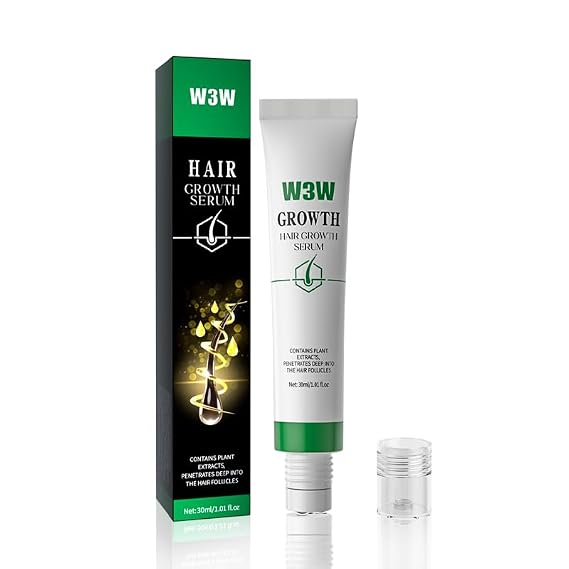 W3W Hair Growth Serum for Scalp - Accelerates, Strengthens & Thickens, Nourishing Formula with Caffeine, Non-Greasy Scalp Care Prevents Hair Loss & Thinning