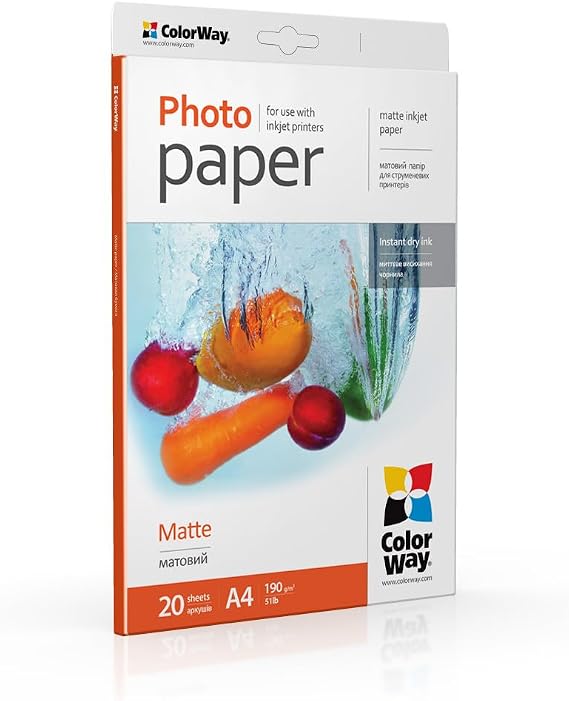 Colorway Matt A4 190 g Photo Paper 20 Sheets