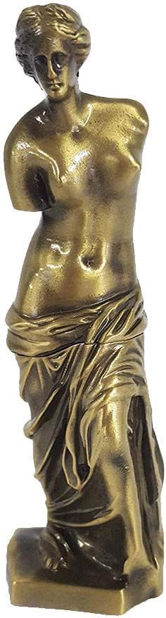 PROW Venus De Milo Statue, Goddess of Love Greek Roman Mythology Sculpture Figurine Handmade Craft Desktop Decoration Best Gifts, Bronze, 7.5 Inch