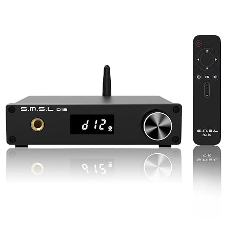 S.M.S.L D12 Audio DAC Mini HiFi Audio Decoder DAC Input USB/Coaxial/Optical Output RCA/Headphone Amplifier DSD512 32-bit 768KHZ for PS5 Switch Support MQA (Black)