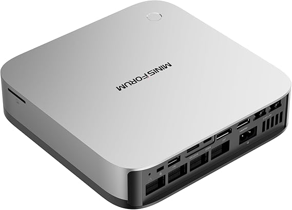 MINIS FORUM AI X1 Pro Mini PC, AMD Ryzen AI 9 HX370 (12 Cores/24 Threads, up to 5.1 GHz) and AMD Radeon 890M, 4K Quad Display, Dual LAN 2.5/WiFi 7/BT 5.4/Oculink, Pas de RAM/SSD