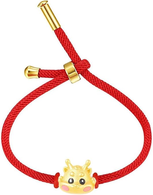 2024 Year of Dragon Bracelet Chinese Zodiac Birth Year Lucky Red String Charm Bracelet For Women, Length Adjustable
