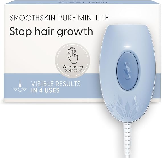 SmoothSkin Pure Mini Lite Blue, IPL Laser Hair Removal Device, for Body & Face, Alternative to Salon, Epilator & Bikini Shaver