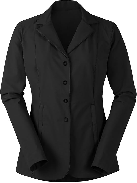 Kerrits Women's Equestrian Stretch Competitor Coat 4-Snap, Lightweight English Horse Show Jacket, Machine Wash