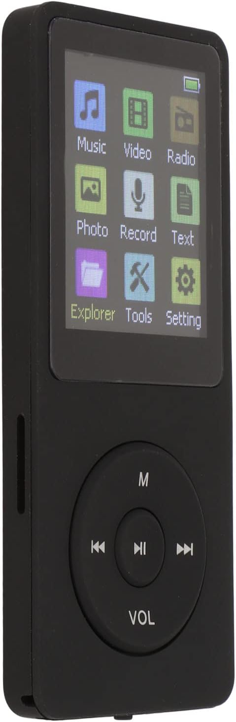 Music Player Ultra Thin 1.8" LCD Support Small Memory Card MP3 MP4 Player with Accessories for Entertainment Study Outdoor Gym Workout Black