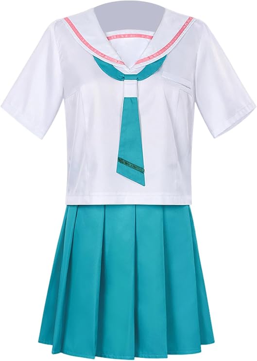 Cosmic Princess Kaguya Cosplay Kaguya Costume Adults Blue White Sailor Suit Pleated Skirt Uniform Halloween Outfits