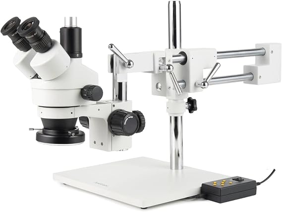 AmScope SM-4TZ-144A-5M 90X Trinocular Stereo Microscope with 4-Zone