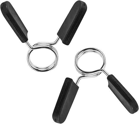 Barbell Clamps Dumbbell Spring Clip Circlip Collars 1 Inch Weight Bars Clips Fitness Weightlifting Lock Buckle for Standard Bar 25mm 2 Pack