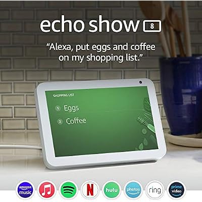 Echo Show 8 (1st Gen, 2019 release) -- HD smart display with Alexa stay connected with video calling - Sandstone