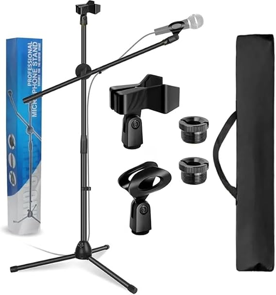Larkin MS100 Üst Kalite Profesyonel Tripod Mikrofon Standı & Sehpası (Taşıma Çantası ve Mikrofon Tutucu Klips Hediye)