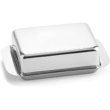 Weis Butter Dish for 1/2 Pound Stainless Steel Silver 15 x 9.4 x 4.2 cm