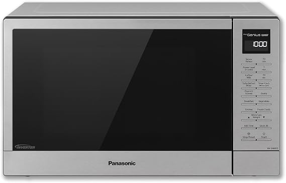 Panasonic NN-SN68KS Compact Microwave Oven with 1200W Power, Sensor Cooking, Popcorn Button, Quick 30Sec & Turbo Defrost, 1.2 cu.ft, Stainless