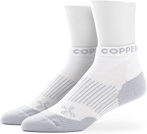 Tommie Copper Mens Performance Compression Ankle Socks |Sweat Wicking Athletic Socks I Low Impact Cushion Heel for Support