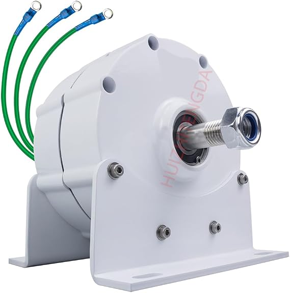 12000W Electric Generator Dynamo Gearless Permanent Magnet Generator with Base,AC Permanent Magnet Generator Turbine(White,220V),24v