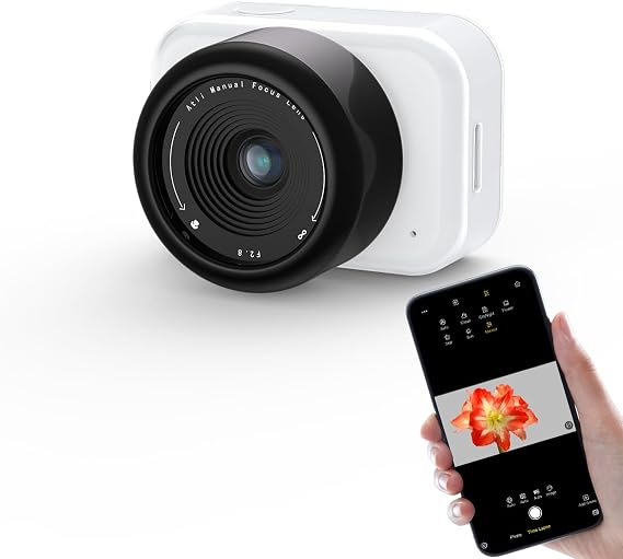 ATLI 1080P Time Lapse Camera T100 Lite Timelapse Video Camera HDR Professional APP Control for Plants Indoor(White&Black)