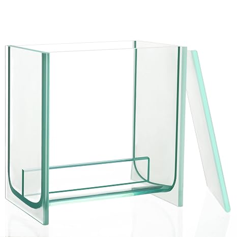 stonylab Glass Square TLC Developing Tank, Heavy Duty Borosilicate Chromatography TLC Developing Chamber with Lid for Multiple Plates Development, 3.94 x 3.94 inch