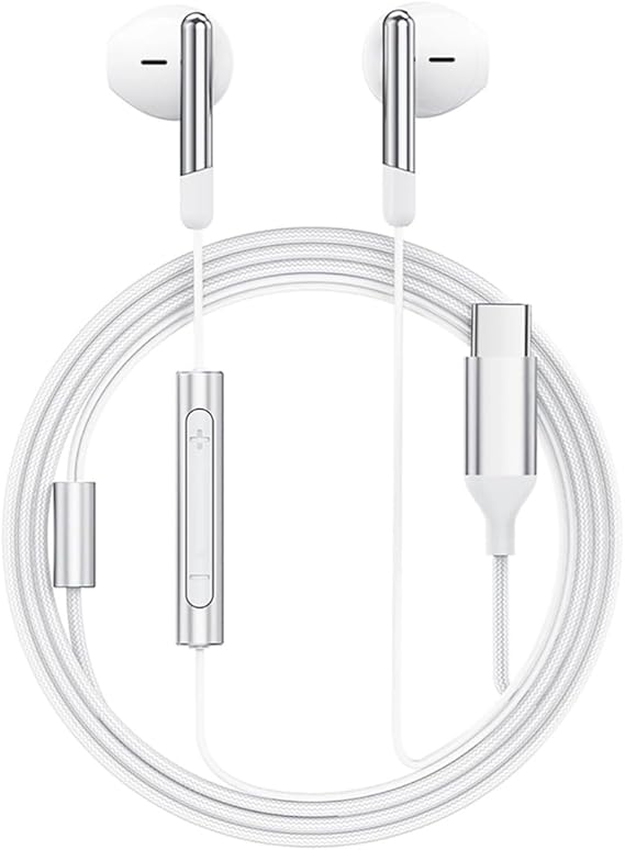 Acefast USB-C Wired Headset with Microphone Type-C Headset with Remote Control 1.2 Meters - White - L3
