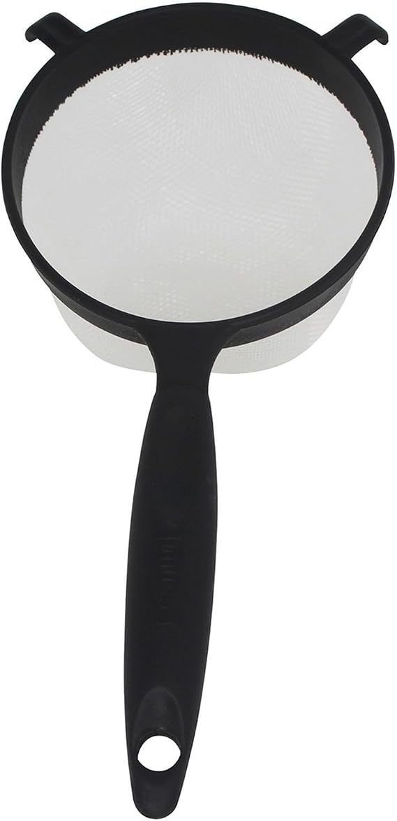 IMUSA IMU-71133W Plastic Strainer, Black, 6-Inch,1 Count (Pack of 1)