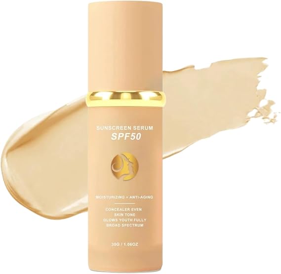 4-in-1 Colour Changing Foundation for Mature Skin, SPF 50+, Long Lasting Lightweight Hydrating Full Coverage Colour Change Foundation, Silky Finish Concealer Makeup (1PC)