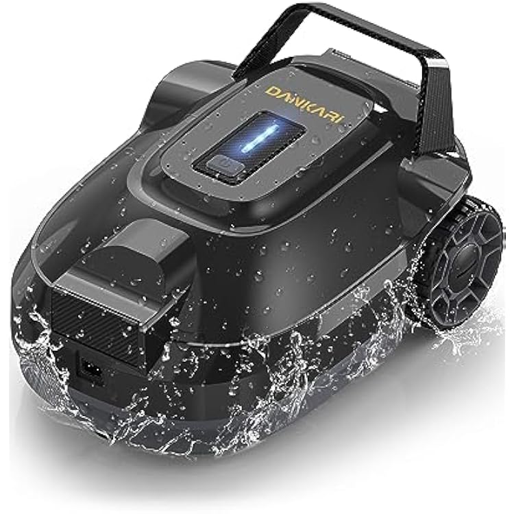 Cordless Pool Robot Vacuum, Robotic Pool Rechargeable Cleaner for Above Ground & In-Ground Swimming Flat