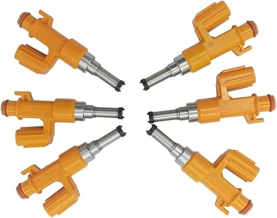 JESBEN 23250-0P100 Set of 6pcs Fuel Injectors Nozzles 12 Holes Replacement for IS300 IS350 Highlander Sienna 2017-2019 GS350 GS450h Camry Tacoma 3.5L FJ1405 23209-09330