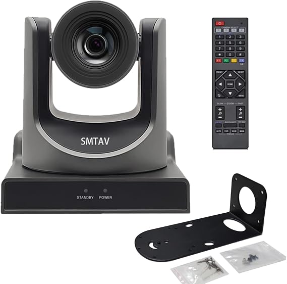 SMTAV NDI Streaming Camera 20X Optical + 16X Digital Zoom, High-Speed PTZ, 3G-SDI + HDMI Output, NDI Supported Video Conference Camera -