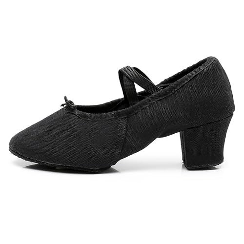AOQUNFS Womens Professional Latin Ballroom Dance Shoes Closed Toe Practice Teaching Shoes for Salsa, Waltz