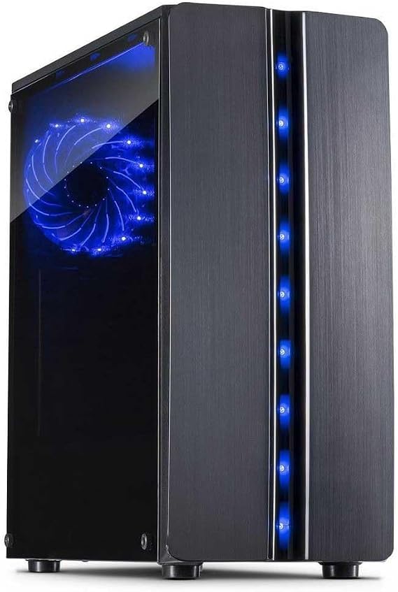 INTER-TECH 88881309 Computer Case ITX-Tower Black – Computer Case (ITX-Tower, PC, Black, ATX, ITX, UATX, Home/Office, Blue)