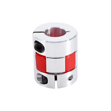 Three Jaw D25L30 Coupler Aluminium Flexible Plum Coupling Shaft, Flexible Clamp Plum Shaped Elastic Coupling 6.3512mm Aluminum Coupling Shaft Connect for Stepper Motor